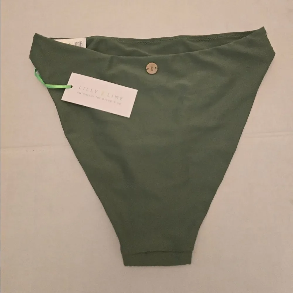 Lilly And Lime Olive High Leg Bikini Bottom Size 4